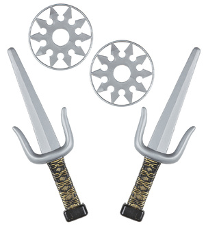 KIT ACCESSOIRE NINJA SHURIKEN ET SAI