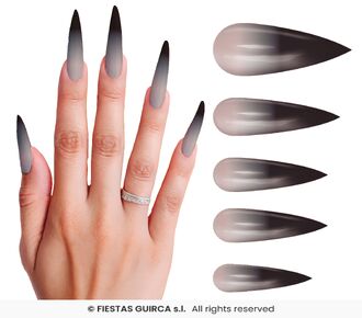 12 ONGLES GOTHIQUES AVEC COLLE (UNIQUEMENT EN MAGASIN)