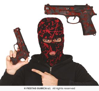 PISTOLET ENSANGLANTE 22 CM (UNIQUEMENT EN MAGASIN)