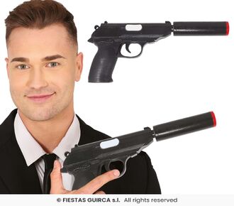 PISTOLET SILENCIEUX NOIR 25 CM