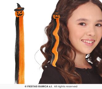 MECHE CHEVEUX NOIR ET ORANGE HALLOWEEN ( UNIQUEMENT EN MAGASIN )