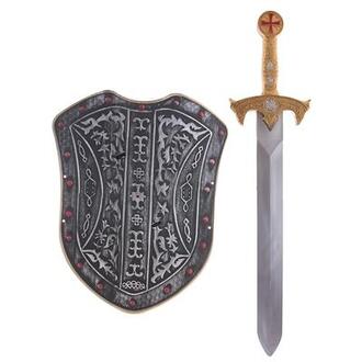 SET CHEVALIER GRIS ET DORER 2PCS