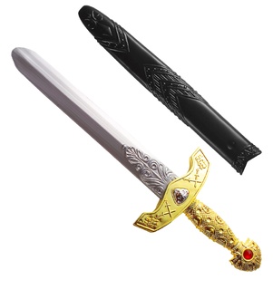 EPEE ROYALE PLASTIQUE DORER ET NOIR 45C M